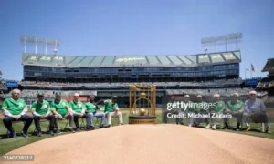 Oakland Athletics celebrating their 1974 World Series championship victory over the Los Angeles Dodgers