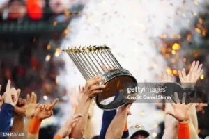 Houston Astros celebrating their 2022 World Series championship victory over Philadelphia Phillies