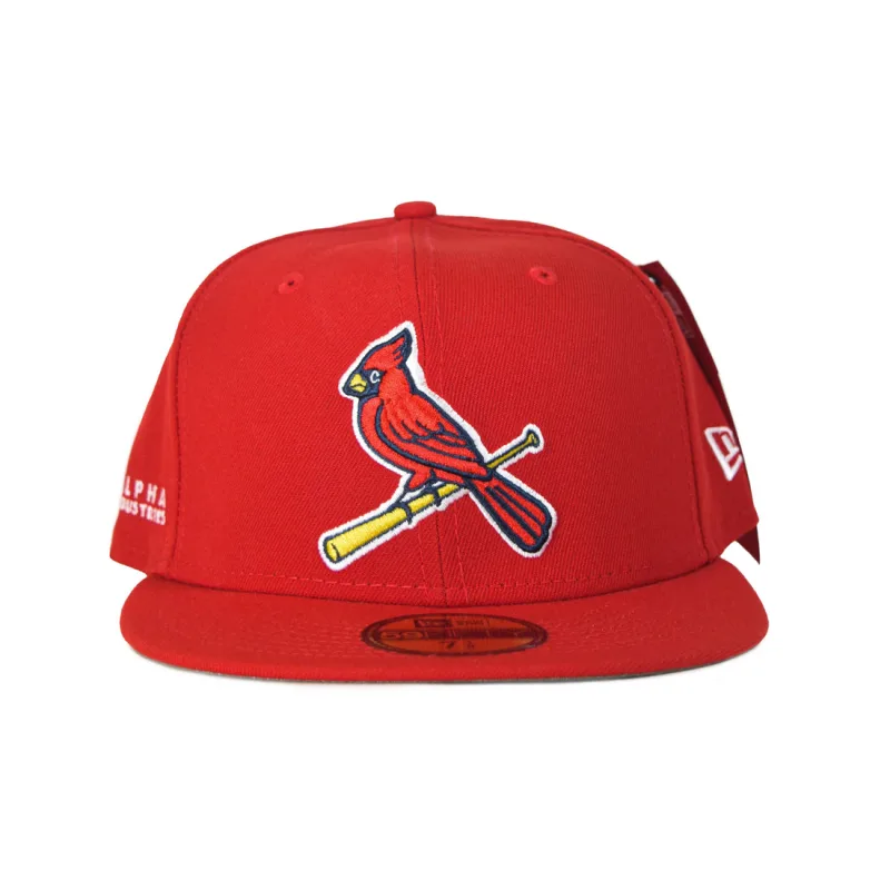 New Era St. Louis Cardinals fitted hat red, green, cardinal colorway - Alpha Industries Teams Up for Cardinals Fitted with Dark Green Bottom