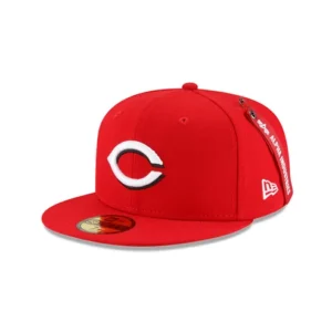 New Era Cincinnati Reds fitted hat red, green colorway - Alpha Industries Drops Fire Cincinnati Reds Fitted with Dark Green Bottom