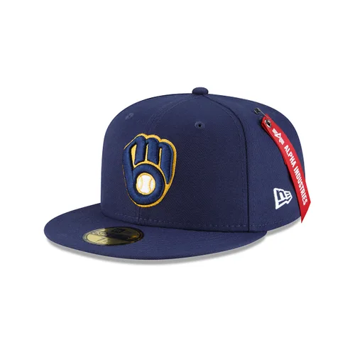 New Era Milwaukee Brewers fitted hat blue, green, royal colorway - Alpha Industries x Brewers Fitted Brings Military Vibes to Milwaukee