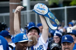 Los Angeles Dodgers 50th anniversary celebration with record-breaking attendance at Memorial Coliseum