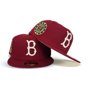 Ebbets Field Flannels Los Angeles Dodgers fitted hat gray, red colorway - 1942 All-Star Fitted: Ebbets Field Flannels Honors Brooklyn Dodgers Wartime Classic