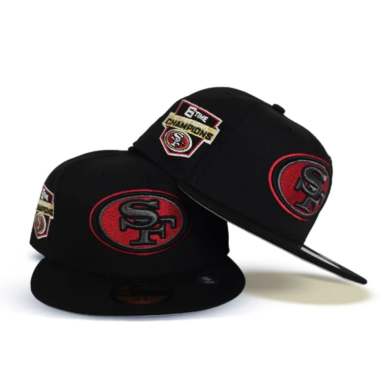 New Era San Francisco 49ers fitted hat black, gray colorway - Six-Time Champions Fitted: New Era Drops 49ers Super Bowl Legacy Tribute