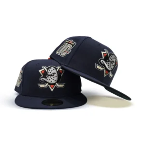 New Era Anaheim Ducks fitted hat navy, gray, blue, green colorway - Anaheim Ducks Fitted Gets Special 10th Anniversary Treatment