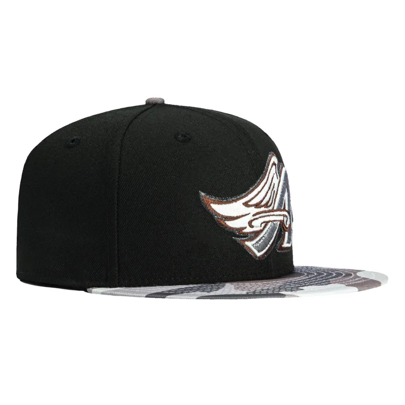 New Era Los Angeles Angels fitted hat Black, Camo colorway - New Era Angels Fitted Joins Surveillance Pack with Black Camo Design