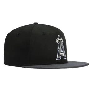 New Era Los Angeles Angels fitted hat Black, Graphite colorway - New Era Drops Sleek Angels Fitted in Black and Graphite Colorway