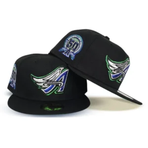 New Era Los Angeles Angels fitted hat black, green colorway - Angels 50th Anniversary Fitted: New Era Honors Five Decades of Halos History