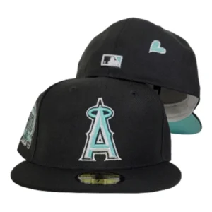 New Era Los Angeles Angels fitted hat black, green colorway - Angels 50th Anniversary Fitted: New Era Celebrates Five Decades of Halos History