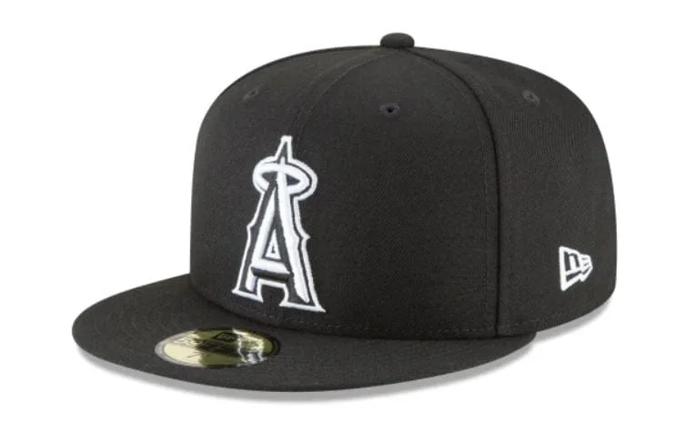 New Era Los Angeles Angels fitted hat Men's colorway - New Era’s Clean Angels Fitted Brings Timeless Black and White Style
