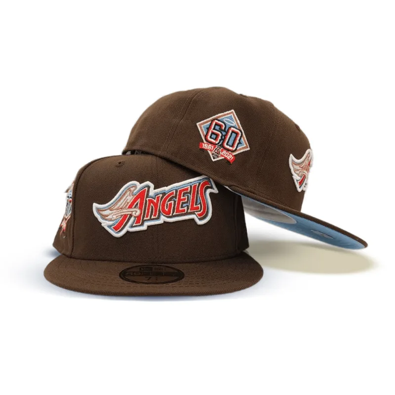 New Era Los Angeles Angels fitted hat blue, brown colorway - Angels 60th Anniversary Fitted: New Era Celebrates Six Decades of Halos History
