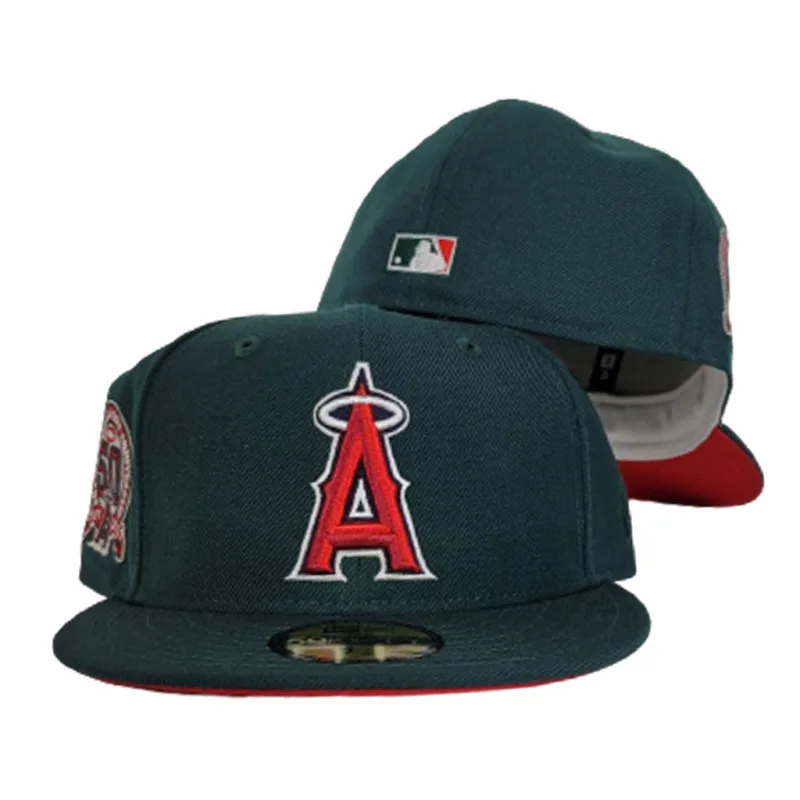 New Era Los Angeles Angels fitted hat red, green colorway - Angels 50th Anniversary Fitted: New Era Honors Five Decades of Halos History