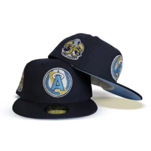 New Era Los Angeles Angels fitted hat navy, blue colorway - Angels 35th Anniversary Fitted: New Era Drops Navy Blue Tribute with Icy Blue Bottom