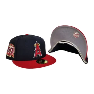 New Era Los Angeles Angels fitted hat navy, red colorway - Angels Fitted Gets 50th Anniversary Treatment in Navy and Red