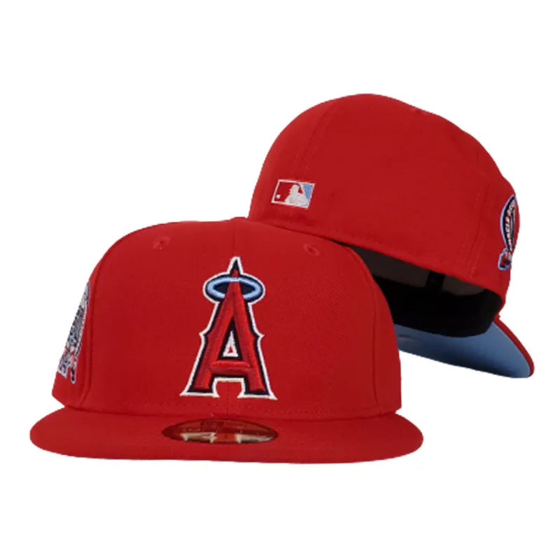 New Era Los Angeles Angels fitted hat red, blue colorway - Angels 50th Anniversary Fitted: New Era Celebrates Five Decades in the City of Angels