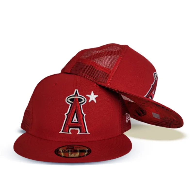 New Era Los Angeles Angels fitted hat red colorway - Angels Fitted Alert: New Era Drops Clean Red Mesh 59FIFTY