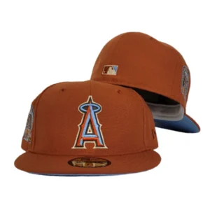 New Era Los Angeles Angels fitted hat blue, orange colorway - Angels 50th Anniversary Fitted: New Era’s Rust Orange Tribute to Halos History