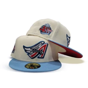 New Era Los Angeles Angels fitted hat white, red colorway - Angels Drop Clean White Fitted with 40th Season Side Patch