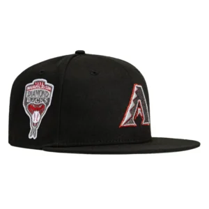 New Era Arizona Diamondbacks fitted hat Black, Graphite, Red colorway - New Era Drops Clean Arizona Diamondbacks Fitted with Inaugural Patch