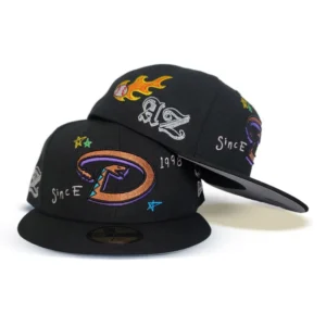 New Era Arizona Diamondbacks fitted hat black, gray colorway - Arizona Diamondbacks Get a Clean Scribble Fitted from New Era
