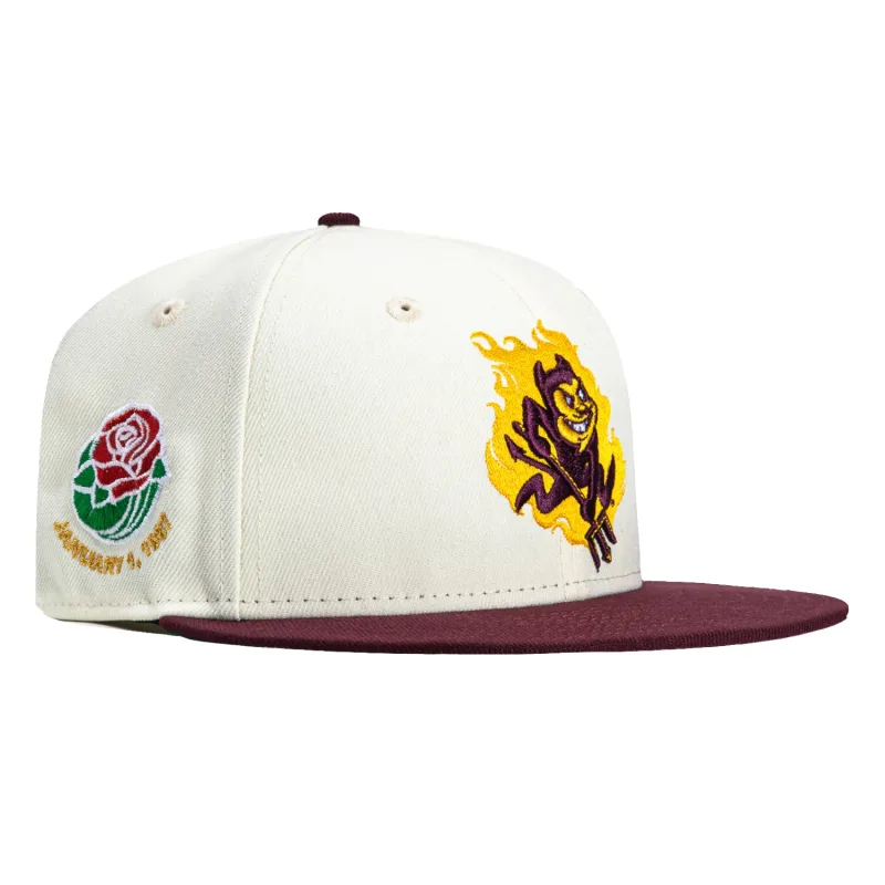New Era New Jersey Devils fitted hat White, Maroon colorway - New Era Drops Clean Arizona State Sun Devils Fitted with 1987 Rose Bowl Patch