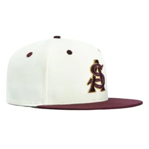 New Era New Jersey Devils fitted hat White, Maroon, Metallic Gold colorway - New Era Drops Clean Arizona State Sun Devils Fitted with Metallic Gold Accents