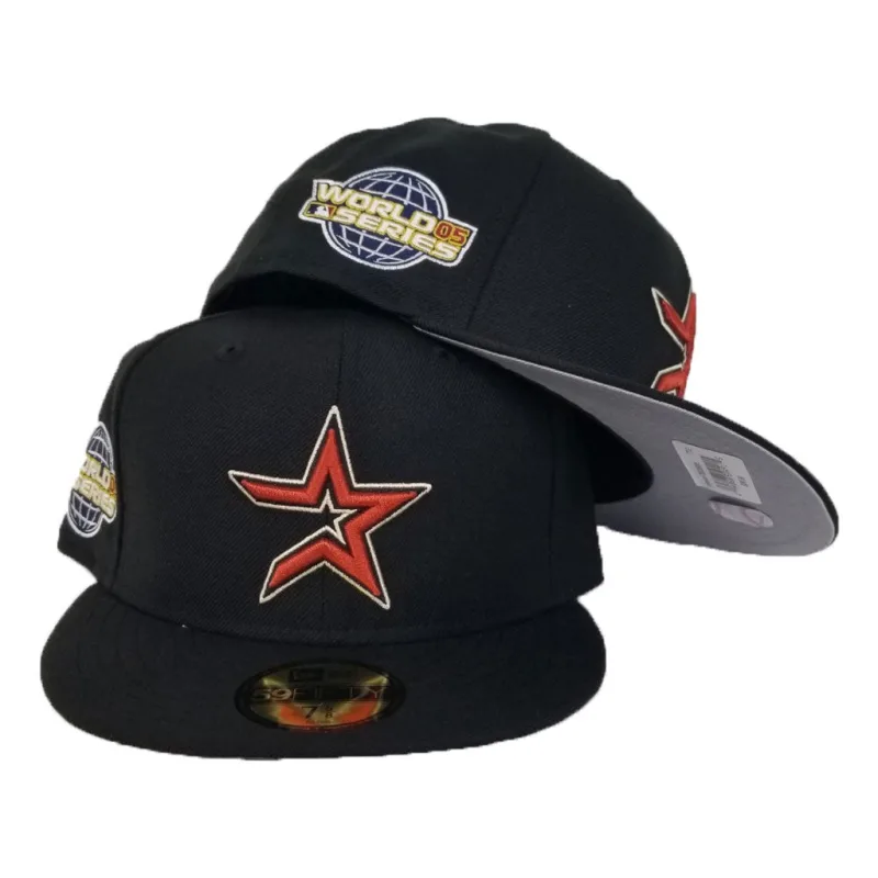 New Era Houston Astros fitted hat black colorway - 2005 World Series Fitted: New Era Drops Astros Cooperstown Black 59FIFTY