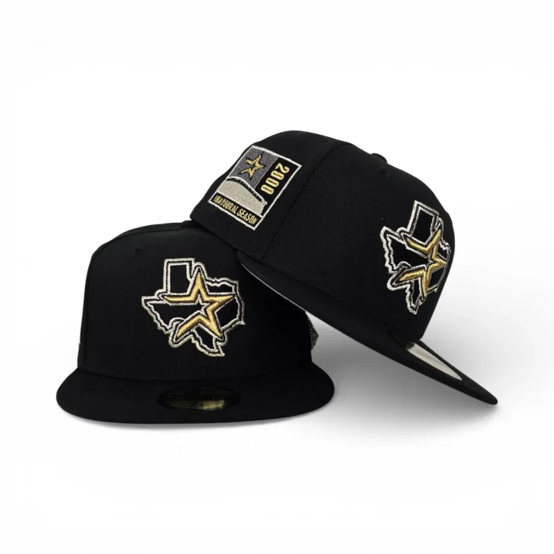 New Era Houston Astros fitted hat black, gray colorway - Enron Field Inaugural Season Fitted: New Era Drops Black Houston Astros 2000 Commemorative