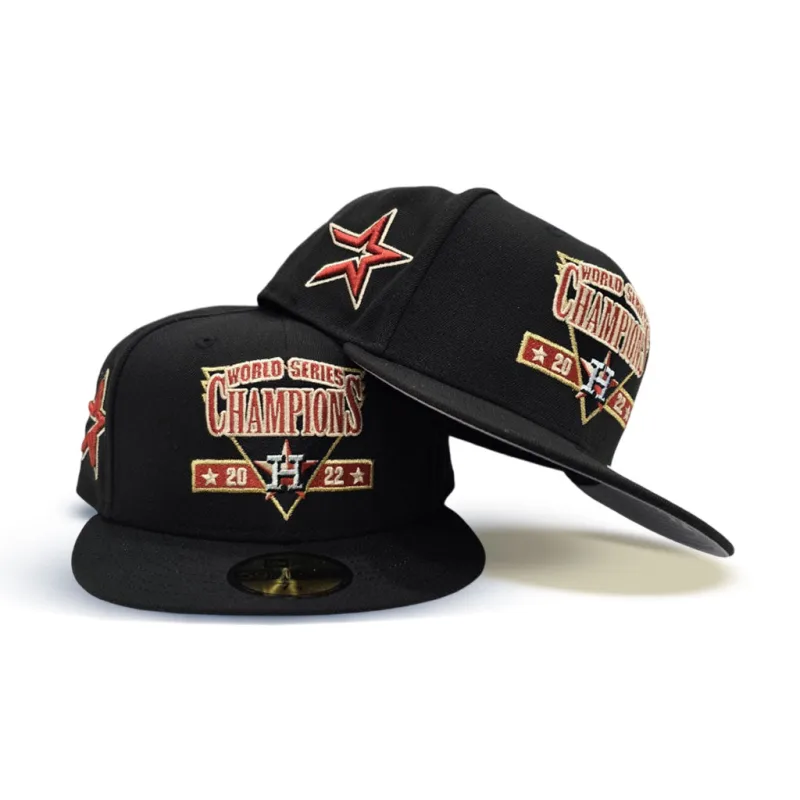 New Era Houston Astros fitted hat black, gray colorway - 2022 World Series Champions Fitted: New Era Celebrates Astros’ Historic Championship Run