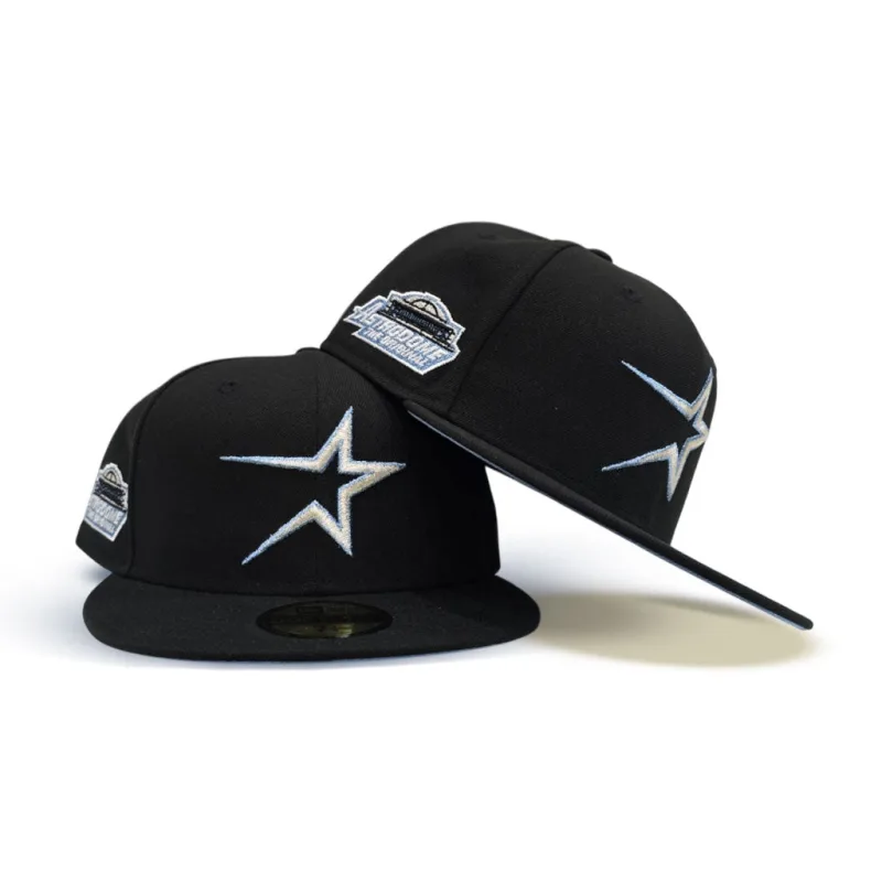 New Era Houston Astros fitted hat black, blue colorway - Astros Fitted Gets Icy Blue Treatment with Rare Astrodome Side Patch