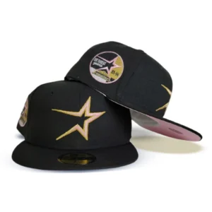 New Era Houston Astros fitted hat black, pink colorway - New Era Drops Clean Astros Fitted with 35th Anniversary Side Patch