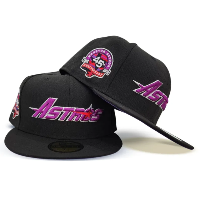 New Era Houston Astros fitted hat black, purple colorway - 45th Anniversary Fitted: New Era Drops Houston Astros Purple Bottom Tribute