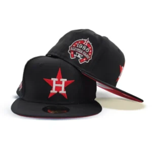 New Era Houston Astros fitted hat black, red colorway - 1986 All-Star Game Fitted: New Era Drops Astrodome Classic Tribute with Red Bottom