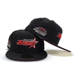 New Era Houston Astros fitted hat black, red colorway - Astros Fitted Gets the Astrodome Treatment in Clean Black Colorway