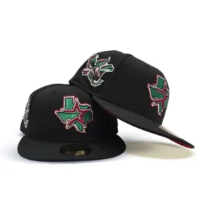 New Era Houston Astros fitted hat black, red colorway - Houston Astros Black Fitted with Red Bottom Gets American National Side Patch Treatment
