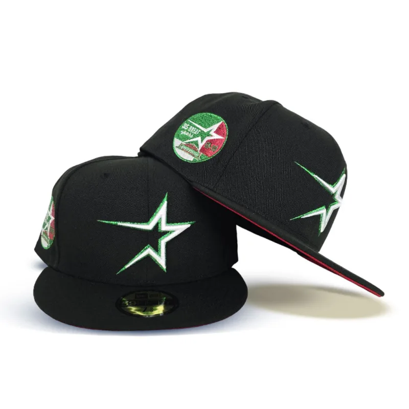 New Era Houston Astros fitted hat black, red, purple colorway - Astros Collectors Get a Clean Black Fitted with 35 Great Years Side Patch