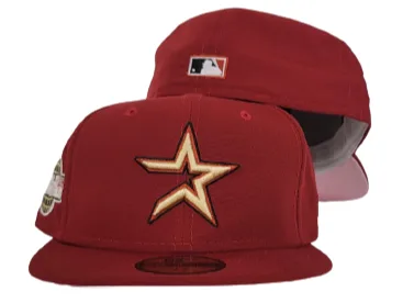 New Era Houston Astros fitted hat red, pink colorway - 2005 World Series Fitted: New Era Drops Astros Championship Tribute in Brick Red