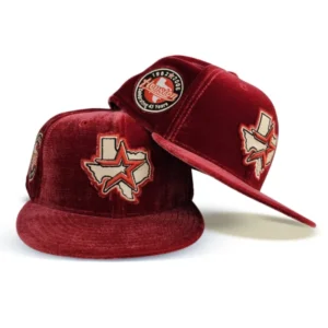 New Era Houston Astros fitted hat gray, red colorway - New Era’s Brick Red Velvet Astros Fitted Celebrates 45 Years in Style