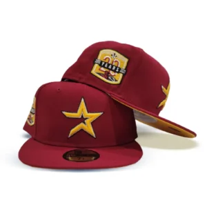 New Era Houston Astros fitted hat yellow, burgundy colorway - Astros Anniversary Fitted: New Era Celebrates 60 Years of Houston Baseball History