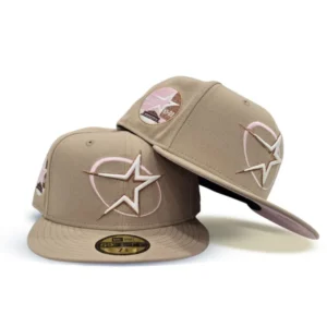 New Era Houston Astros fitted hat pink, camel colorway - Astros Fitted Gets Luxe Camel Treatment with Pink Bottom