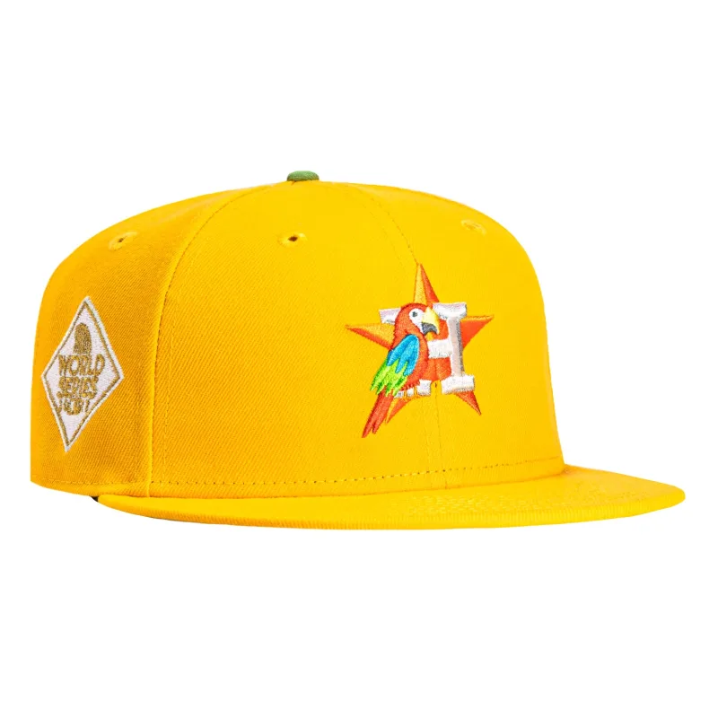 New Era Houston Astros fitted hat Gold colorway - 2017 World Series Fitted: New Era Drops Gold Astros Championship Hat with Series Patch