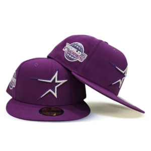 New Era Houston Astros fitted hat black, gray, pink, purple colorway - 2005 World Series Heartbreak Fitted: New Era’s Grape Purple Astros Commemorative Drop