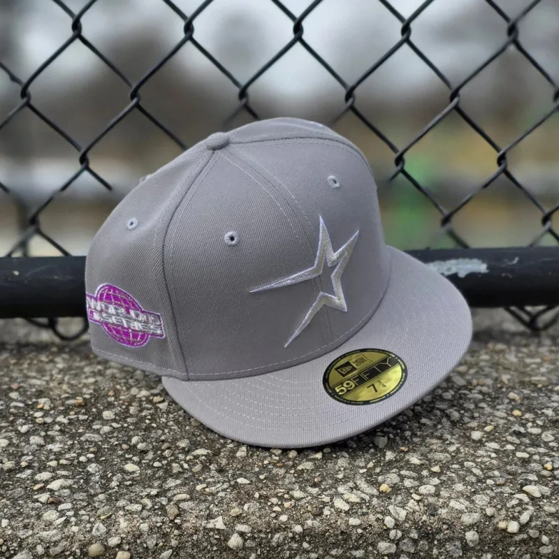 New Era Houston Astros fitted hat gray, purple colorway - 2005 World Series Fitted: New Era Honors Astros’ Heartbreaking Championship Run