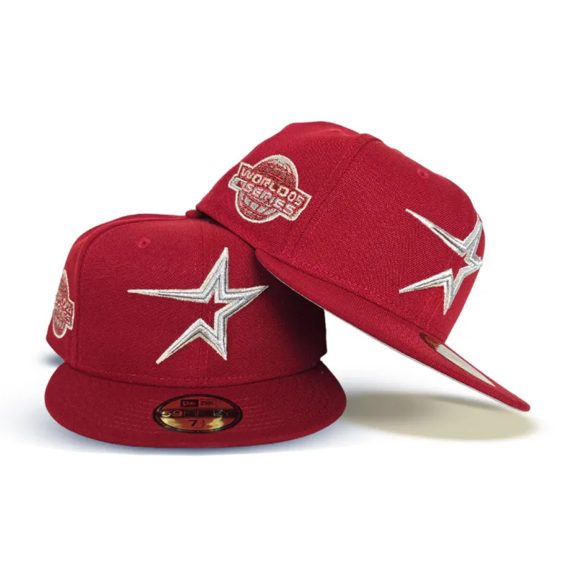 New Era Houston Astros fitted hat gray, red colorway - 2005 World Series Fitted: New Era Drops Astros Championship Tribute in Gray and Red