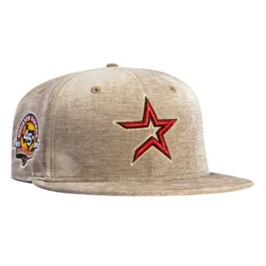 New Era Houston Astros fitted hat Khaki colorway - 45th Anniversary Fitted: New Era’s Holiday Party Houston Astros Khaki Celebrates Franchise History
