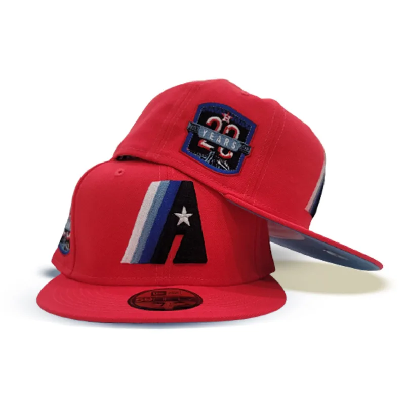 New Era Houston Astros fitted hat red, blue colorway - Diamond Anniversary Fitted: New Era’s Lava Red Astros 20th Anniversary Tribute