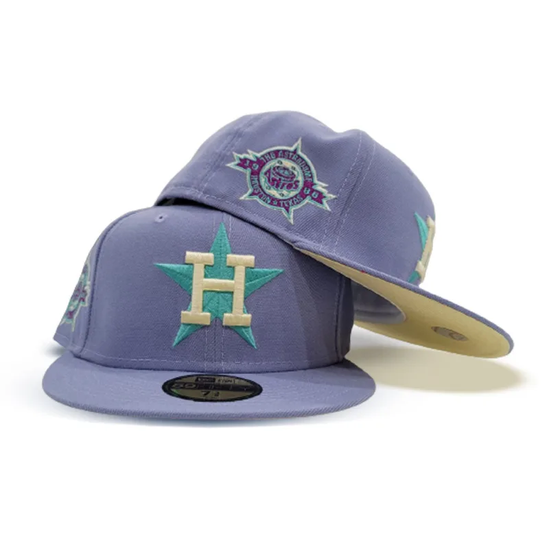 New Era Houston Astros fitted hat yellow colorway - Astros Fitted Gets Lavender Treatment with Classic 1986 Astrodome Patch