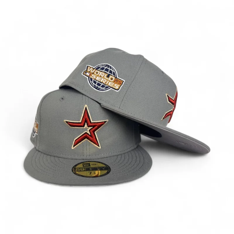 New Era Houston Astros fitted hat gray colorway - 2005 World Series Fitted: New Era’s Misty Gray Astros Commemorative Drop