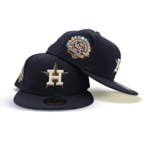 New Era Houston Astros fitted hat navy, blue, green, tan colorway - Botanical Anniversary Fitted: New Era Celebrates Astros History with 45th Anniversary Side Patch