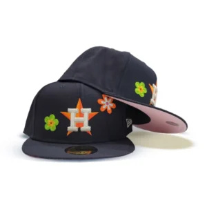 New Era Houston Astros fitted hat navy, blue, pink colorway - Astros Fitted Gets Floral Upgrade with Navy and Pink Colorway